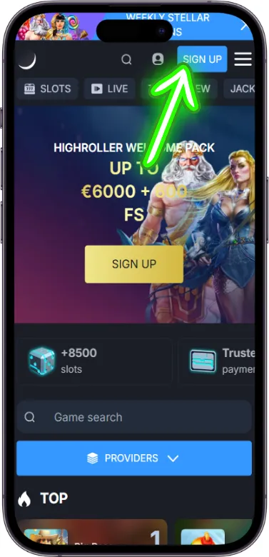 monixbet Sign Up Knop
