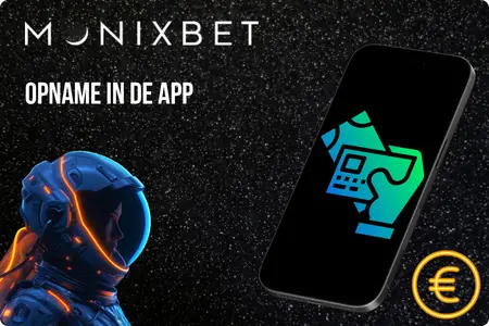 Monixbet-app: opname en uitbetaling in het kassascherm.